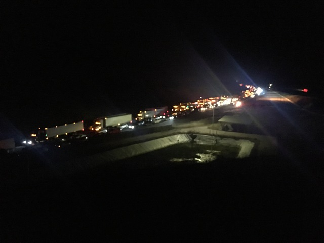 Semi truck rollover caused chain reaction...